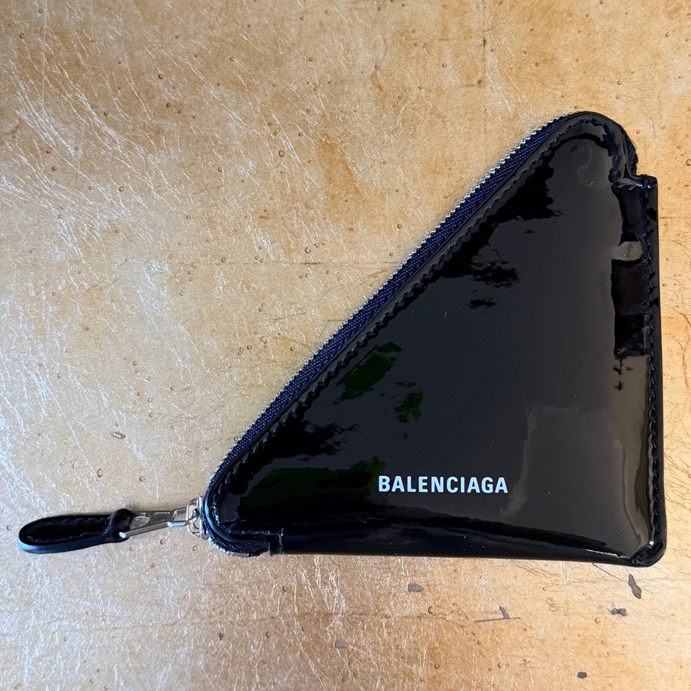 🖤Balenciaga🖤Triangle Patent Leather Zip Coin Pouch